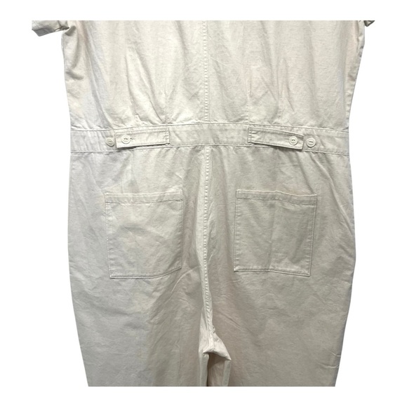 Outerknown NWT S.E.A. Organic Cotton Linen Natural Coveralls Jumpsuit Women’s XL - Picture 13 of 16